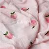 Tela bordada de crepé de gasa de algodón para bebé, doble gasa, manta pequeña, pijama