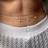 Comercio Exterior Europeo y Americano Más Vendido Cadena Sencilla de Lentejuelas Cadena de Cintura Sexy Cadena Corporal de Perlas Multicapa Sencilla y Versátil