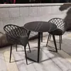 Juego pequeño de mesa y sillas redondas de acero al carbono simple para ocio en balcón, mesa de discusión, área de descanso, mesa de comedor para cafetería de té con leche al aire libre