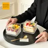 Ins tigela de sorvete retrô tigela quadrada de vidro tigela de sobremesa tigela de frutas tigela de cereal tigela de café da manhã tigela de salada tigela de bolo