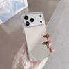 Funda Espejo Adecuada para iPhone 16E con Bordes Redondeados y Espejo de Maquillaje Transparente para Mujer Apple 15 Pro, Funda Protectora de Cobertura Total 14