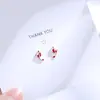 Brincos de tarracha de carpa feminina prata esterlina simples pequeno design requintado temperamento furo na orelha brincos fofos para dormir sem incomodar