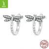 Pendientes de libélula con dije de plata, diseño de nicho para mujer, hebilla de oreja de plata de ley s925, fabricantes SCE1511