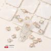 Conhaque Ponta Branca Diamante de Formato Especial Fantasia Branco Manicure Diamante Borboleta Coração Açúcar de Rocha Vidro K9 Joia de Unha Diamante