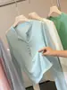 Suéter de Punto para Mujer Otoño Nuevo Estilo Henley con Media Botonadura y Botones de Concha, Top Ajustado de Manga Larga