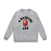 Otoño e invierno estilo japonés marca de moda cabeza de simio estampado de dibujos animados unisex joven suéter sudadera holgada venta al por mayor y dropshipping