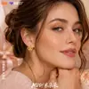 Brincos de Argola Lisos de Aço Inoxidável com Laço Brincos de Ouro 18K para Mulheres Moda Transfronteiriça Europeia e Americana Brincos Versáteis de Luxo Leve Acessórios