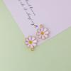 Colgante de margarita pequeña con forma de gota de aceite de aleación, accesorios de joyería, llavero de girasol, pendientes, collar, colgante, venta al por mayor