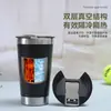 En stock transfronterizo vaso de cerveza de 20 oz doble capa al vacío con abrebotellas vaso para coche portátil al aire libre montado en coche vaso térmico