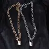 Collar con Colgante de Cadena de Aluminio Punk, Estilo Rock Hip-Hop para Hombres y Mujeres, Candado Dorado y Plateado con Llave, Para Usar en Apilamiento al por Mayor