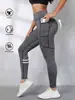 Nuevos Leggings de Bolsillo Cruzados Europeos y Americanos para Cadera y Fitness Pantalones de Yoga de Cadera de Durazno Mallas Deportivas de Cintura Alta tipo Piel