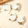 Pinzas para el pelo de lazo hechas a mano para niños, Accesorios para el pelo de bebé de cinta acanalada de color sólido, Pinzas laterales para bebés, Pinzas de cocodrilo, Adornos para el pelo para niñas