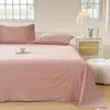 Lençol de Cama Lavável Cor Lisa Classe A 100% Algodão Muji Peça Única Algodão 100% Pessoa Solteira/Casal Dormitório Estudantil Capa de Edredom Conjunto de Três Peças