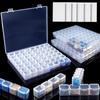 Caixa de Armazenamento com 28 Compartimentos para Acessórios e Ferramentas de Nail Art, Caixa de Armazenamento Montada para Brincos e Anéis, Caixa de Armazenamento Transparente com 28 Compartimentos