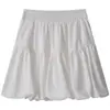 Falda con estampado floral blanco, falda corta de verano para mujer, falda acampanada como una nube, nuevo estilo 2025, de cintura alta, falda línea A adelgazante
