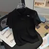 Camiseta de Tricô com Gola Lapela de Manga Curta para Mulheres, Novo Estilo Fino de Verão 2026, Top Elegante e Emagrecedor para Mulheres