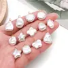Pingente de Pérola Branca Irregular Barroca DIY Colar Brincos Chaveiro Acessórios de Joia Bestseller Transfronteiriço