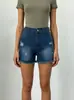 Jeans Feminino de Cintura Alta, Modelagem Slim, Rasgado, de Comércio Exterior Europeu e Americano, Fonte de Suprimento de Alta Qualidade