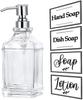 Botella de Vidrio Marrón de 16 oz para Gel Antibacterial Botella Dispensadora de Jabón de Vidrio Tipo Push de Acero Inoxidable Botella de Champú