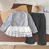 Conjunto de Ropa de Primavera para Bebé Niña, Ropa Elegante para Niños, Ropa de Moda para Bebés para Primavera y Otoño, Sudadera con Cuello Redondo, Conjunto de Dos Piezas de Manga Larga