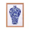 Fragmentos de Porcelana Azul y Blanca Ensamblados para Crear un Cuadro Pintura Marco, Kit de Materiales Hechos a Mano Estilo Chino DIY, Pintura Decorativa de Azulejo Mosaico Cerámico