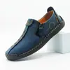 Em Estoque Novos Sapatos Casuais Slip-On Transfronteiriços para Homens, Sapatos de Couro com Zíper de Tamanho Grande, Mocassins Preguiçosos Feitos à Mão de Tamanho Grande para Comércio Exterior