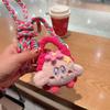 Hecho a mano diy lana tejida bolsa para audífonos Bluetooth cubierta protectora universal caricatura cosas feas boca grande monedero venta al por mayor