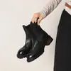 Alternativa asequible a la marca ~ Colección de otoño 2026: piel de vaca lavada de primera capa, botas estilo Martin con hebilla retro, tacón grueso, negro, botas Chelsea desgastadas