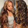 Peluca de Comercio Exterior Moda Europea y Americana Encaje Frontal Color Piano Cabello Rizado de Ola Grande Peluca de Encaje Frontal Más Vendida