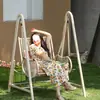 Silla Mecedora de Balcón Uso en Interiores Hogar Silla Hamaca de Moda Jardín Patio Pequeño Silla Mecedora Silla Mecedora de Exterior para Patio