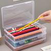 Caja de almacenamiento para lápices de gran capacidad transparente caja de papelería almacenamiento contenedor para bolígrafos lápices de colores crayones para niños pintura caja de almacenamiento de escritorio