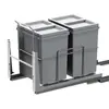 Cubo de basura empotrado para gabinete de cocina, cubo doble para residuos de cocina, cesta extraíble para el hogar con tapa, cubo de clasificación oculta para limpieza
