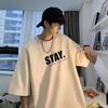 Camiseta de Manga Curta Camiseta de Verão Masculina Europeia e Americana High Street hiphop Casual Esportiva Manga Curta Nova Manga Curta Vestido de Verão