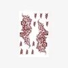 Nuevo Pegatina de Tatuaje de Henna Transfronterizo Tótem Floral Rojo Oscuro Dorso de la Mano Impermeable Pegatina de Tatuaje Femenina