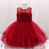 Vestido de Princesa para Bebé Nuevo con Aplicación Vestido para un Año Falda Tutú Vestido para Niños Vestido de Bebé