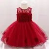 Vestido para Niños del Fabricante 2026 Estilo Nuevo Europeo y Americano Vestido para Niña Malla Floral Vestido de Princesa para Bebé Vestido para Niños de un Año
