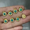 Tecnología de Incrustación de Cobre Puro Ojo de Buda Sin Fase de Pino Accesorios de Turquesa Cuentas Sueltas Cuentas Budistas DIY Accesorios de Joyería
