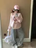 Sudadera Chic con Cuello Cruzado Off-Shoulder de Manga Larga para Mujer, Estampado de Gatito Dulce y Lindo, Versátil para Otoño, Top Holgado Ins