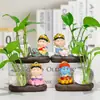 Dios Guardián del Zodiaco Chino Rábano Verde Florero Hidropónico Adorno Zhong Kui Dios de la Riqueza Bodhisattva Decoración de Escritorio de Oficina Adorno Cultural y Creativo