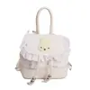 Mochila Linda Estilo Girly para Mujer 2026 Nueva Moda Elegante Encaje Bolsa Escolar Pequeña Conejo de Dibujos Animados Mochila de Viaje