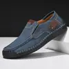 Zapatos de Hombre cosidos a mano para Amazon Zapatos Casuales para Conducir Mocasines sin cordones de Cuero para Hombre de corte bajo talla extra