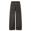 Pantalones Casuales de Pierna Ancha Sueltos Largos de Color Sólido para Hombre, Estilo Americano Moderno, Plisados con Caída, con Cinturón, Ins