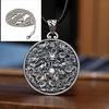 Colgante de plata pura s999 con forma de nueve dragones jugando con cuentas para hombre, collar de grifo de plata esterlina, joyería de dragón auspicioso retro dominante, regalo de moda