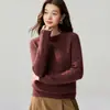 Suéter de cachemira 2026 otoño/invierno nuevo para mujer cuello redondo base de hilo floral versátil ajuste holgado adelgazante punto hombro derecho