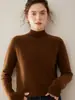 Suéter de Caxemira Engrossado de Cor Sólida de Meia-gola Alta para Mulheres plus size Suéter de Caxemira Solto Manga Raglan Base de Malha Top