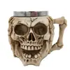 Caneca Caveira Fantasma Nova Armadura de Cavaleiro Copo de Água Resina Aço Inoxidável Expressão Copo Decorativo