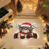 Alfombrillas de felpa con diseño de animales de dibujos animados transfronterizas, alfombrillas de felpa con temática navideña para sala de estar, alfombrillas absorbentes, suaves y decorativas para mantener el suelo caliente