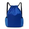 Mochila con Cordón Repelente al Agua, Bolsa Impermeable para Baloncesto y Fútbol, Bolsa para Fitness al Aire Libre y Viajes con Texto Impreso