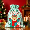 Bolsas de Regalo con Cordón de Halloween y Navidad de Venta Caliente Transfronterizas, Bolsas de Empaque con Cordón Navideño, Decoraciones Navideñas, Bolsas de Aluminio Láser