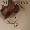 Colar Original de Cavalo de Carrossel com Esmalte Vermelho, Estilo de Luxo Leve Nicho de Alta Qualidade, Corrente Clavicular Versátil para Mulheres